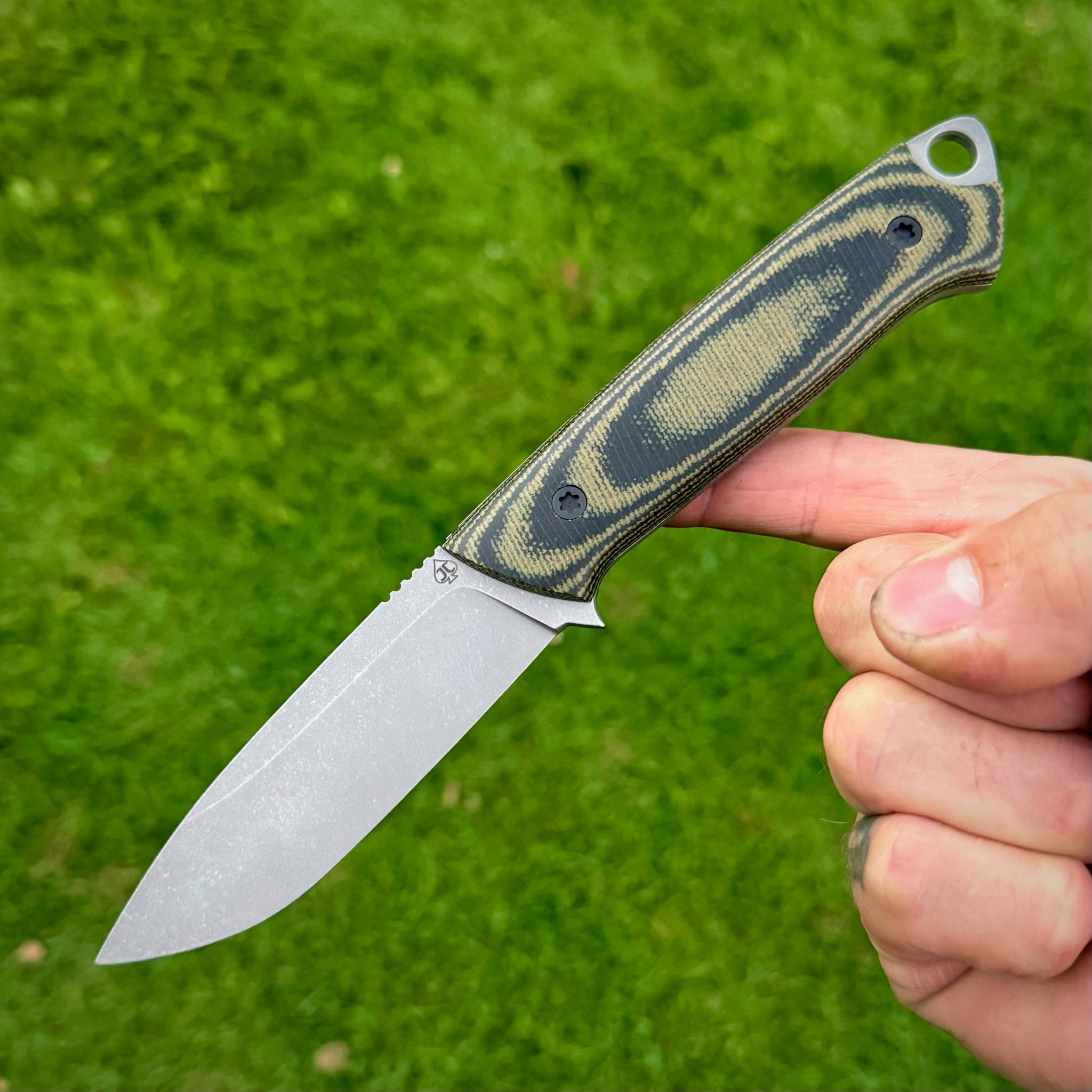 Canvas Micarta Sheet - OD Olive Green & Black - 1/4"