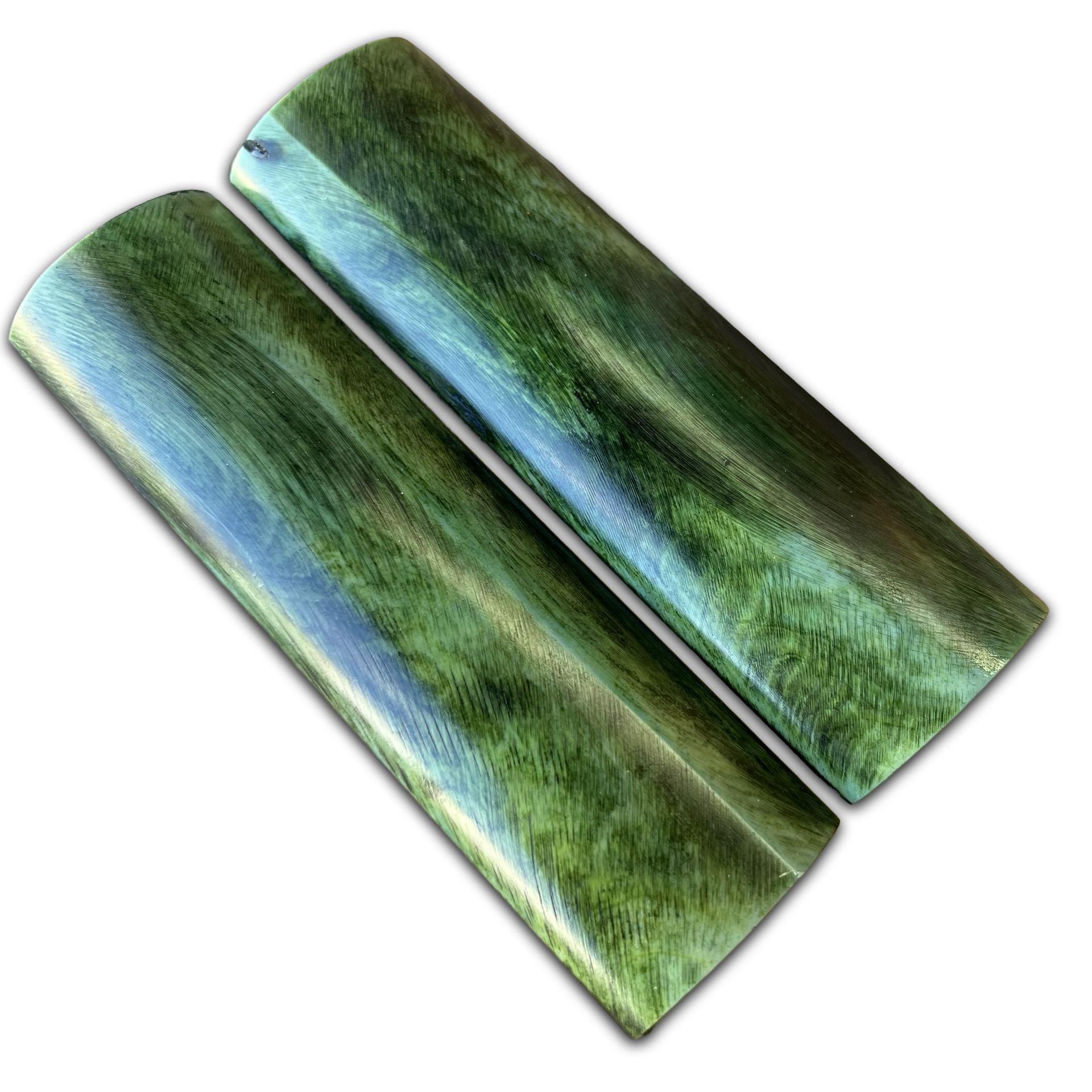 Stabilised Camel Bone Scales - Green (8x38x127mm)