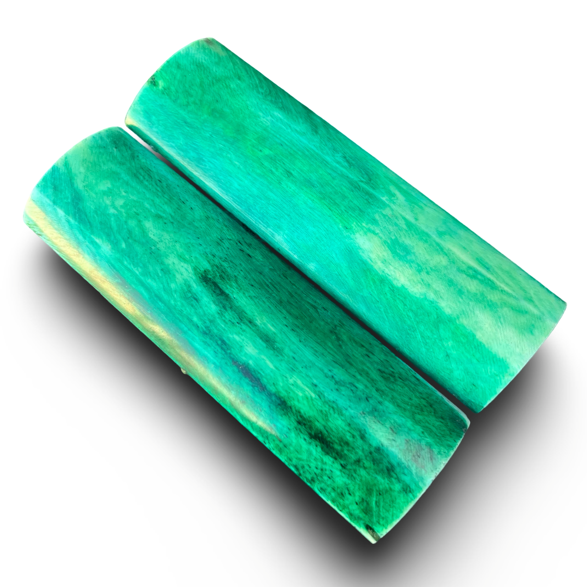 Stabilised Camel Bone Scales - Light Green (8x38x127mm)