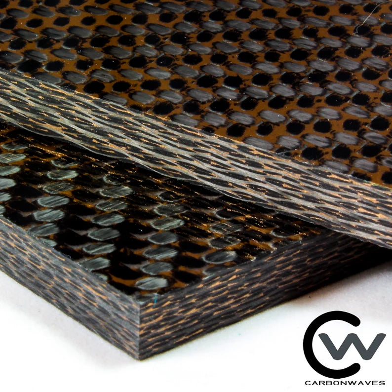 Bronze Layered Metal Carbon Fiber - CarbonWaves