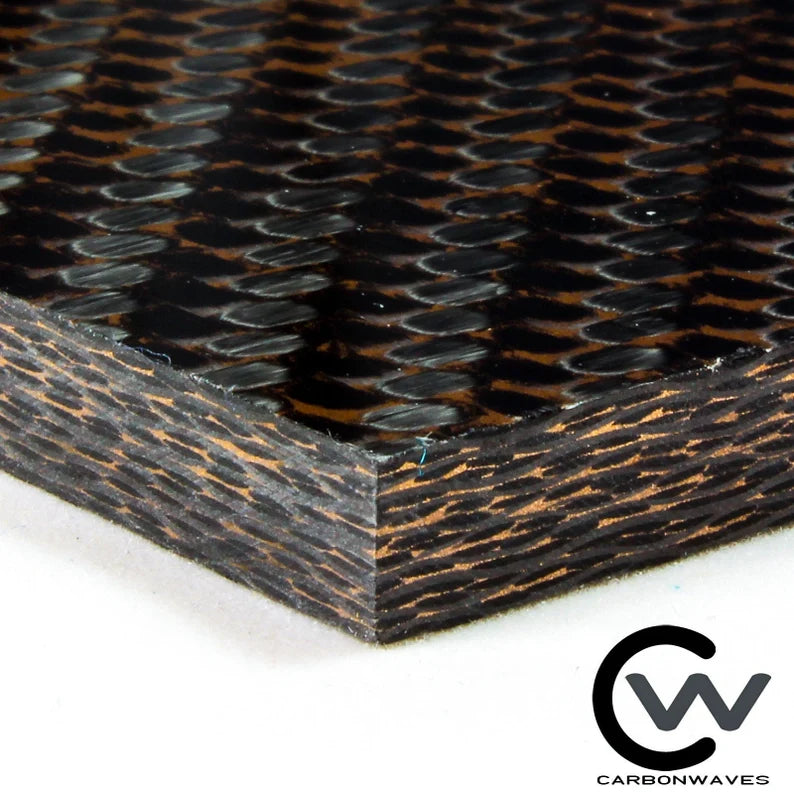 Bronze Layered Metal Carbon Fiber - CarbonWaves
