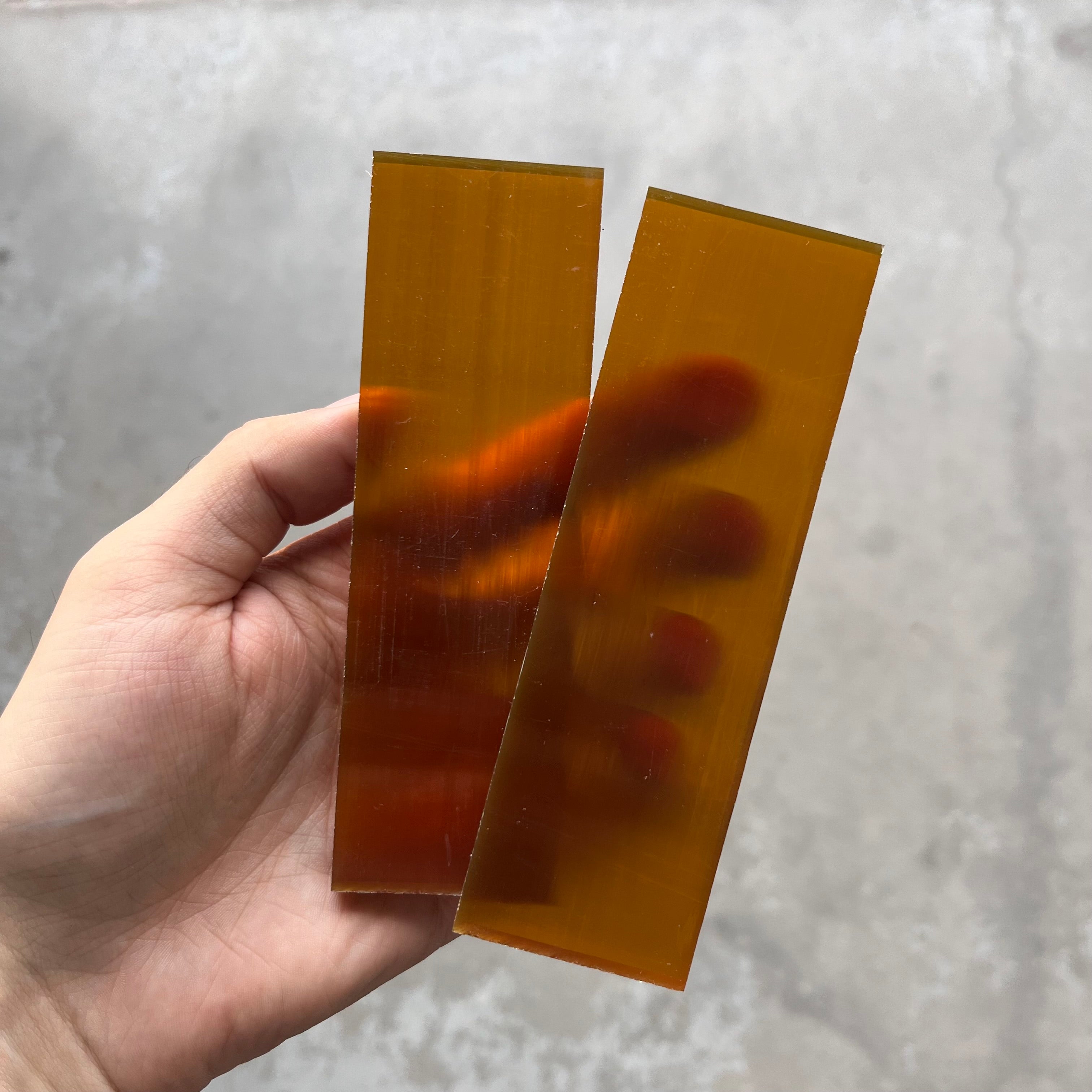 Ultem 1000 Amber Knife Scales, Sheets , Rods & Pins