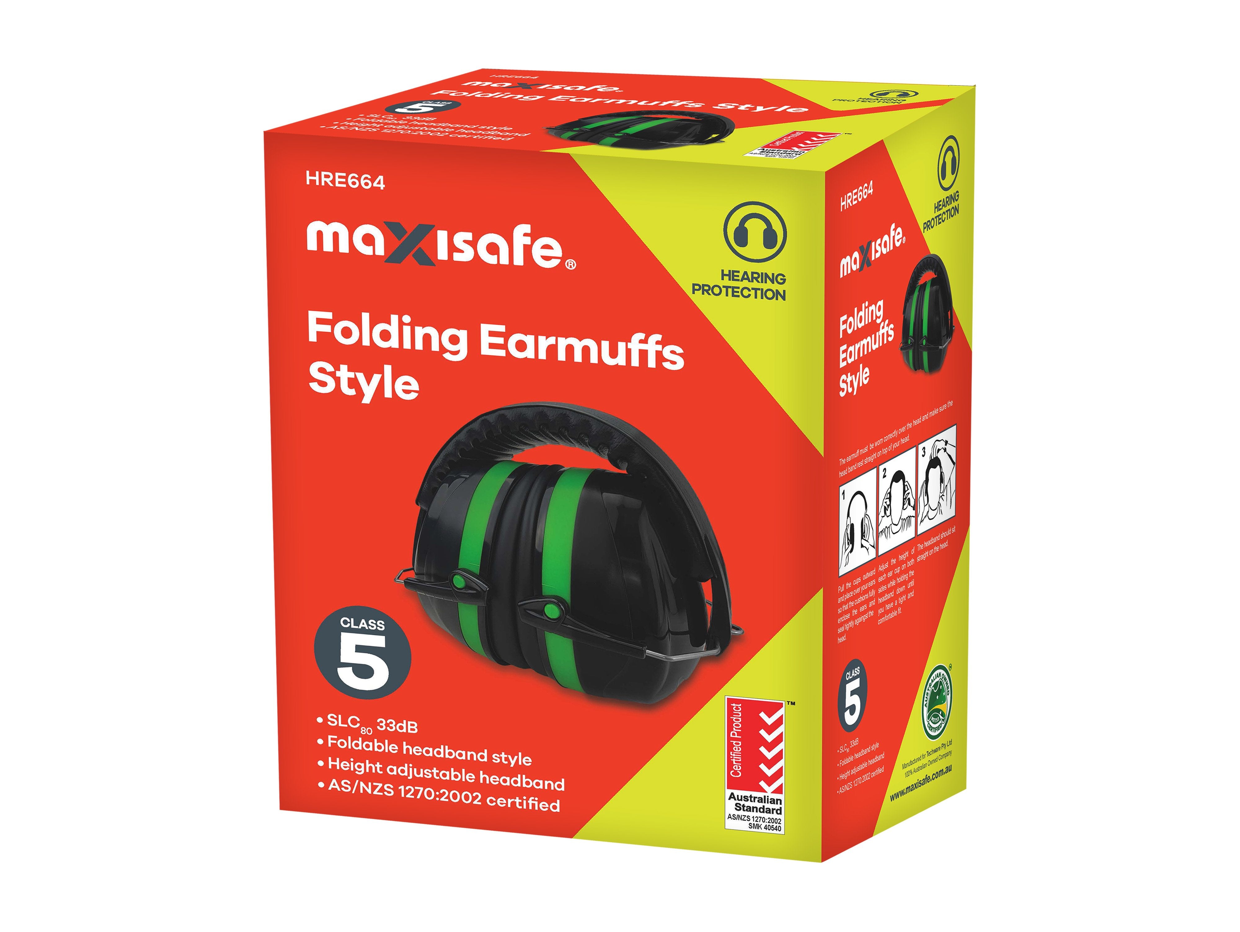 Maxisafe Folding Earmuff – Class 5 (Green)