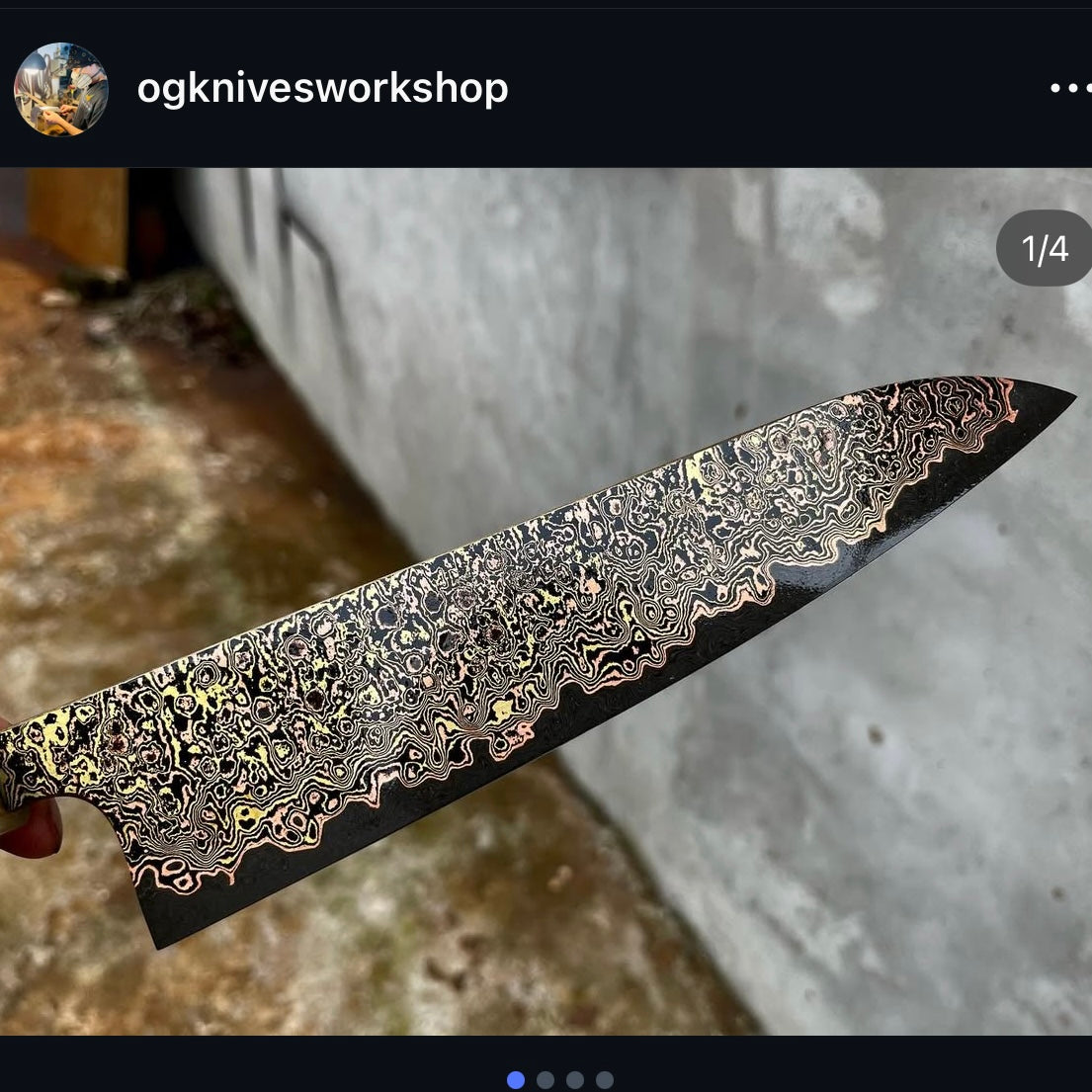 52100 Brass/copper/Steel Damascus San Mai (3x50x320mm)