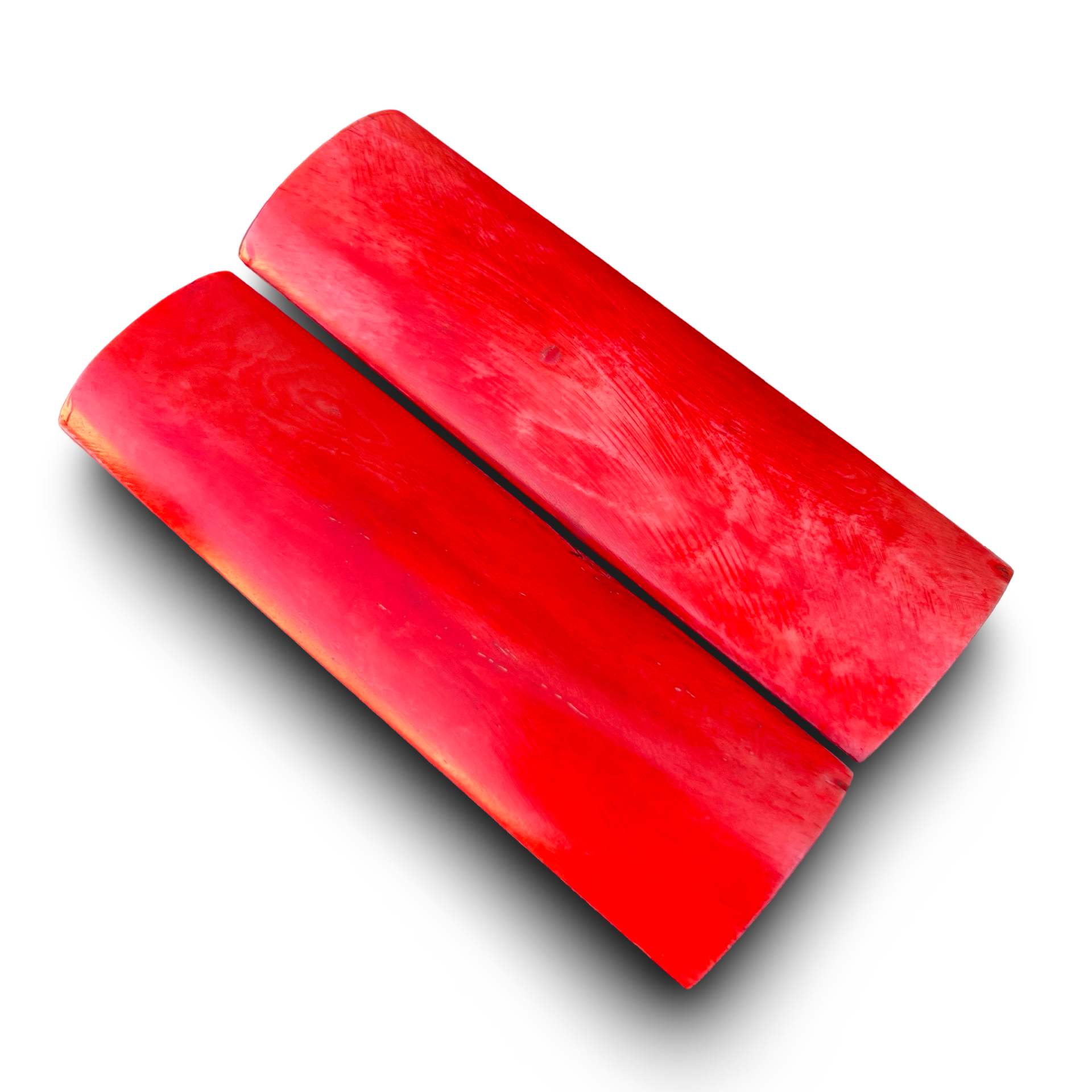 Stabilised Camel Bone Scales - Bright Red (8x38x127mm)