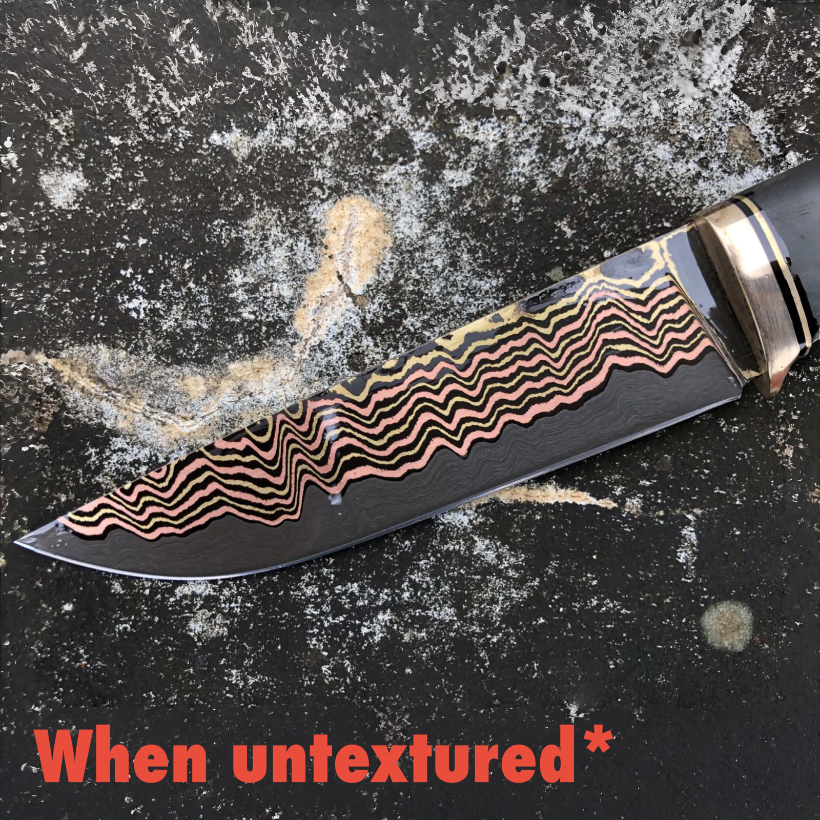 52100 Brass/copper/Steel Damascus San Mai (3x50x320mm)