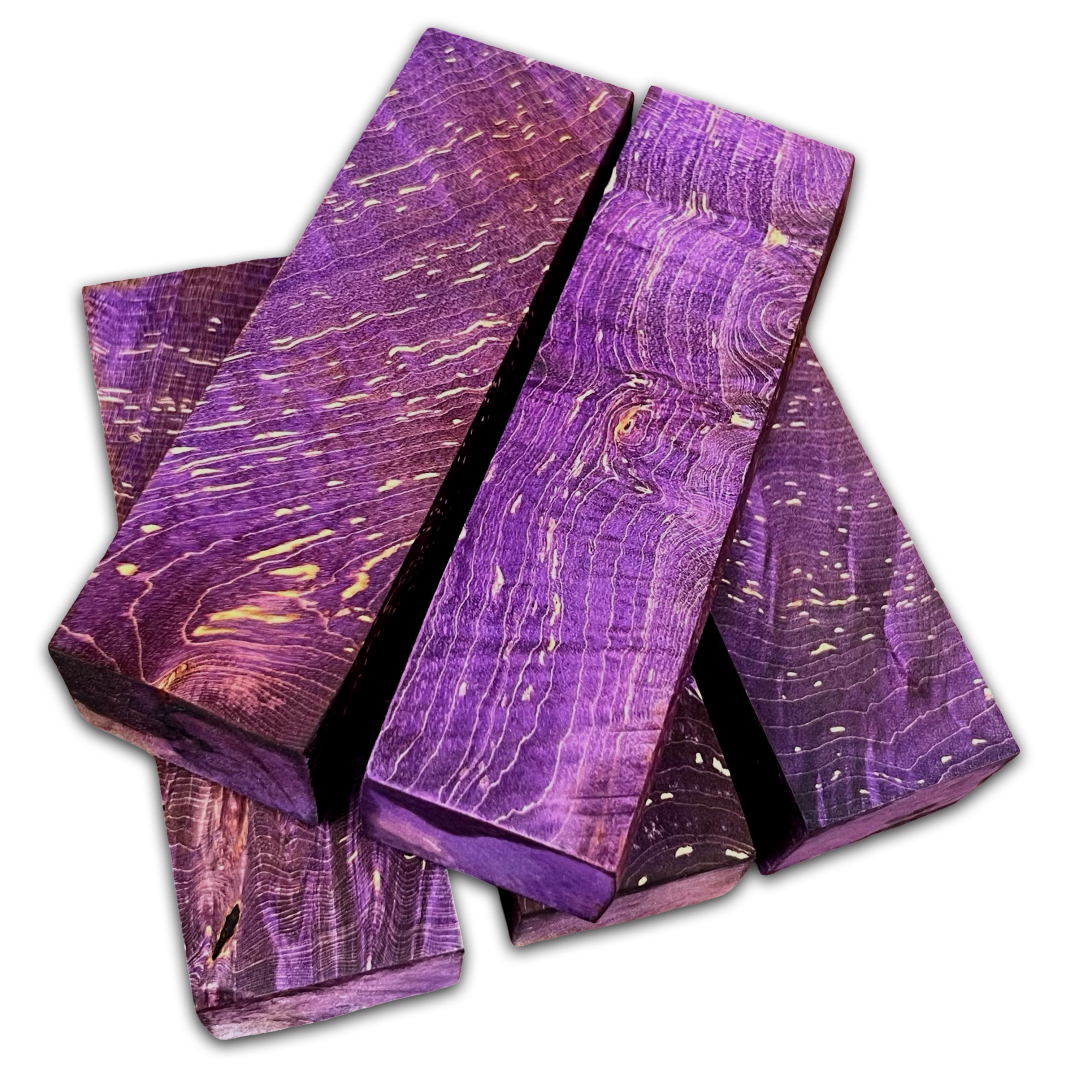 Purple Stabilised Maple Curly Grain (30x40x135mm)