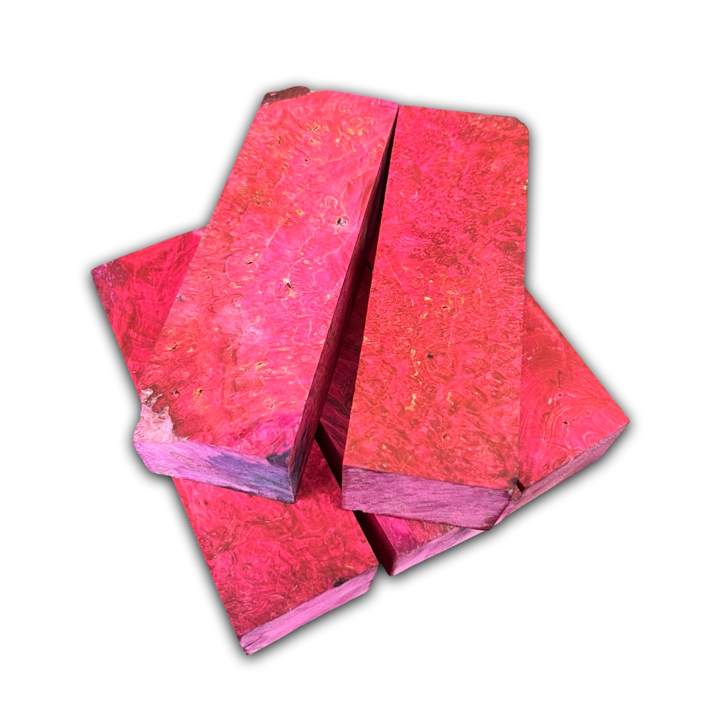 Hot Pink Stabilised Maple Burl (30x40x135mm)