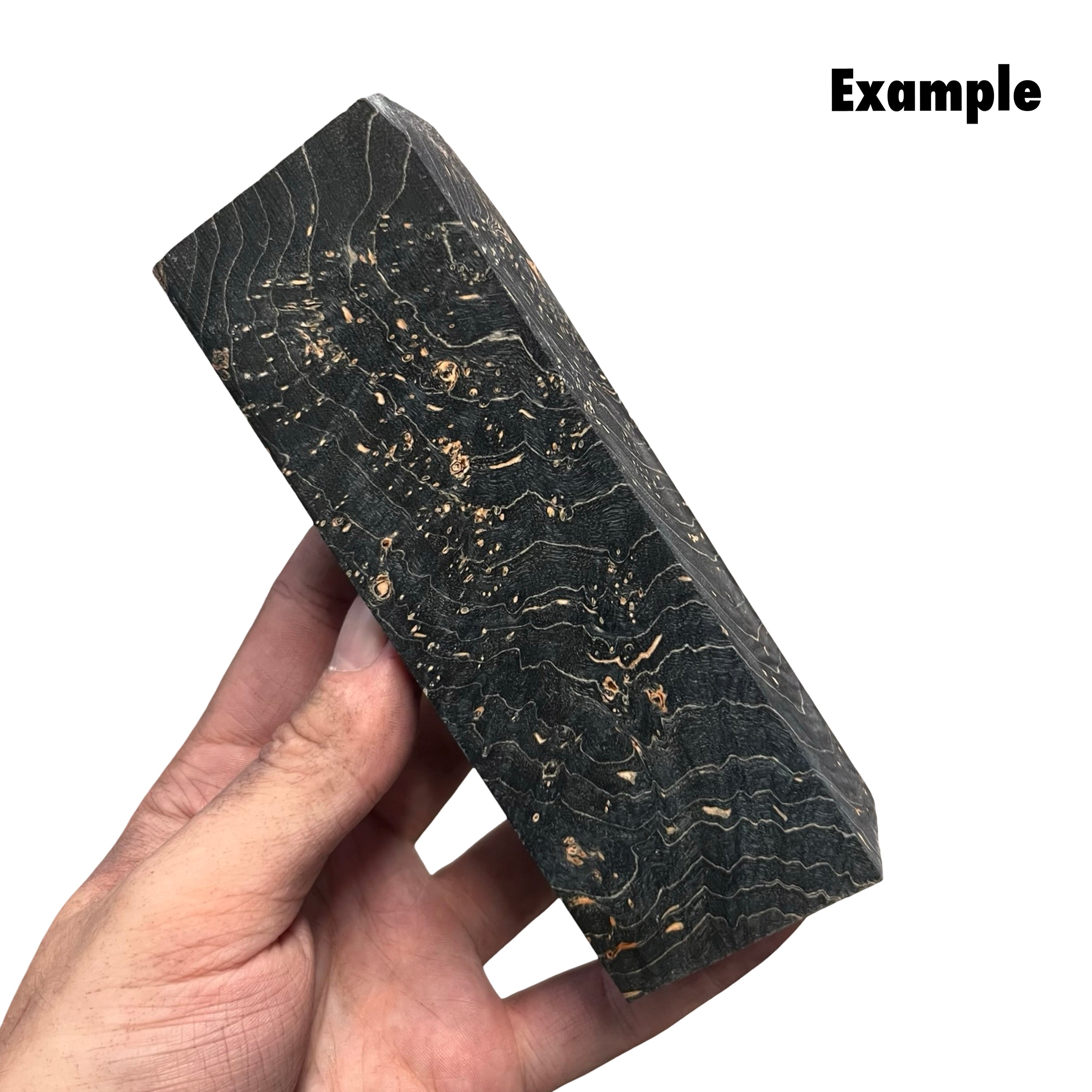 Black Stabilised Maple Burl (30x40x135mm)