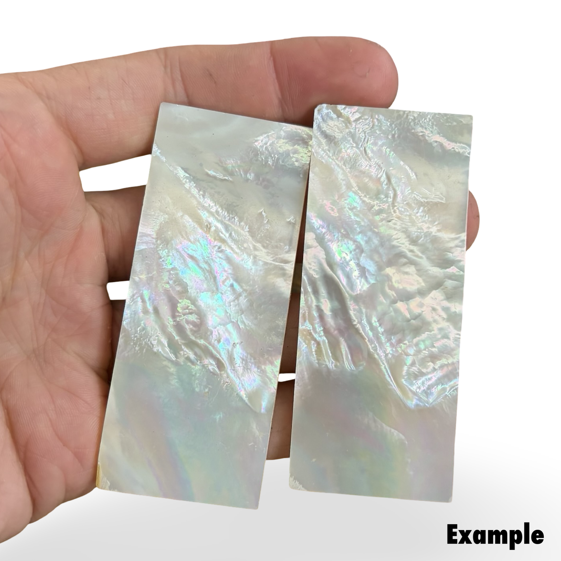 Genuine White Mother of Pearl Scales — 3 x 30 x 75mm
