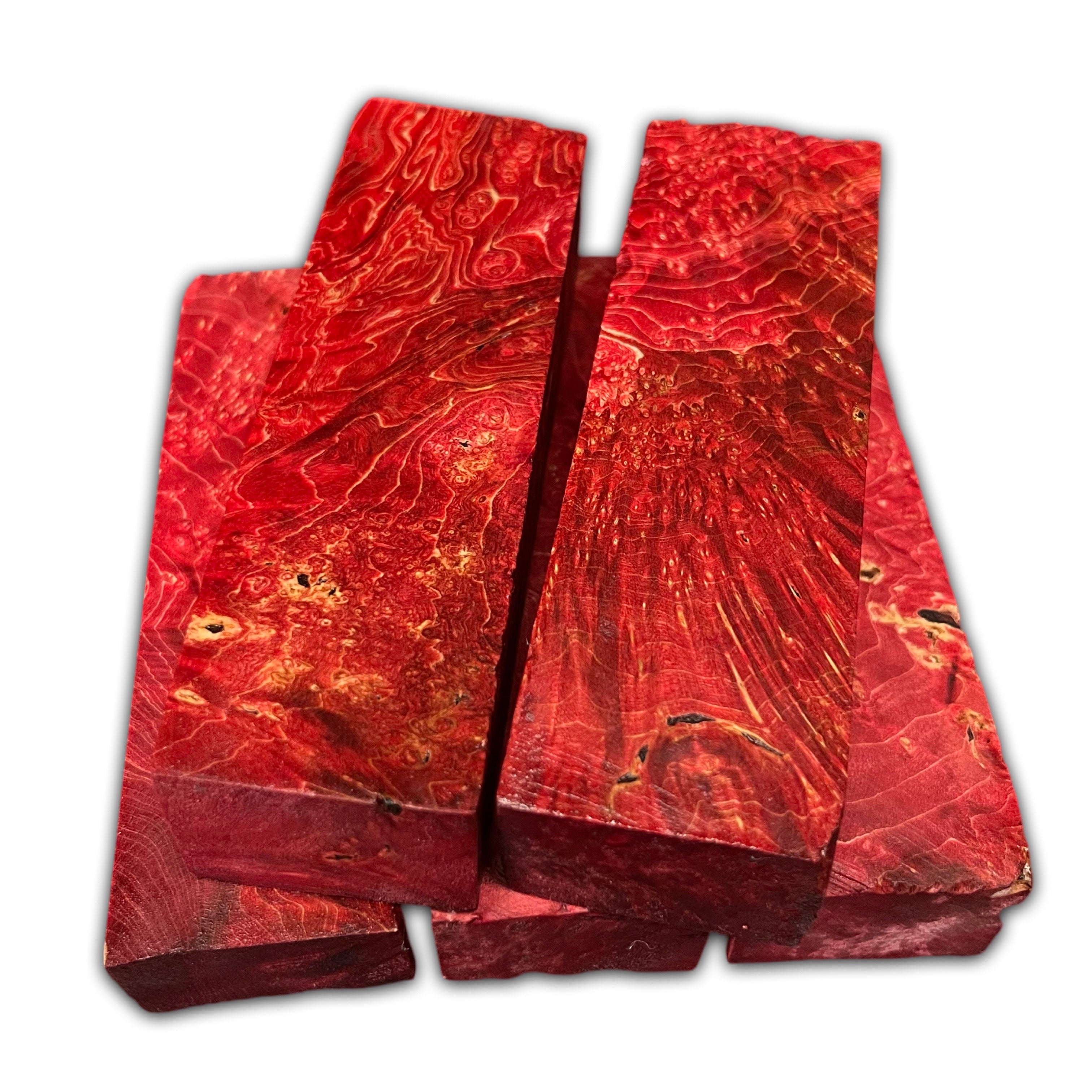 Red Stabilised Maple Burl (30x40x135mm)