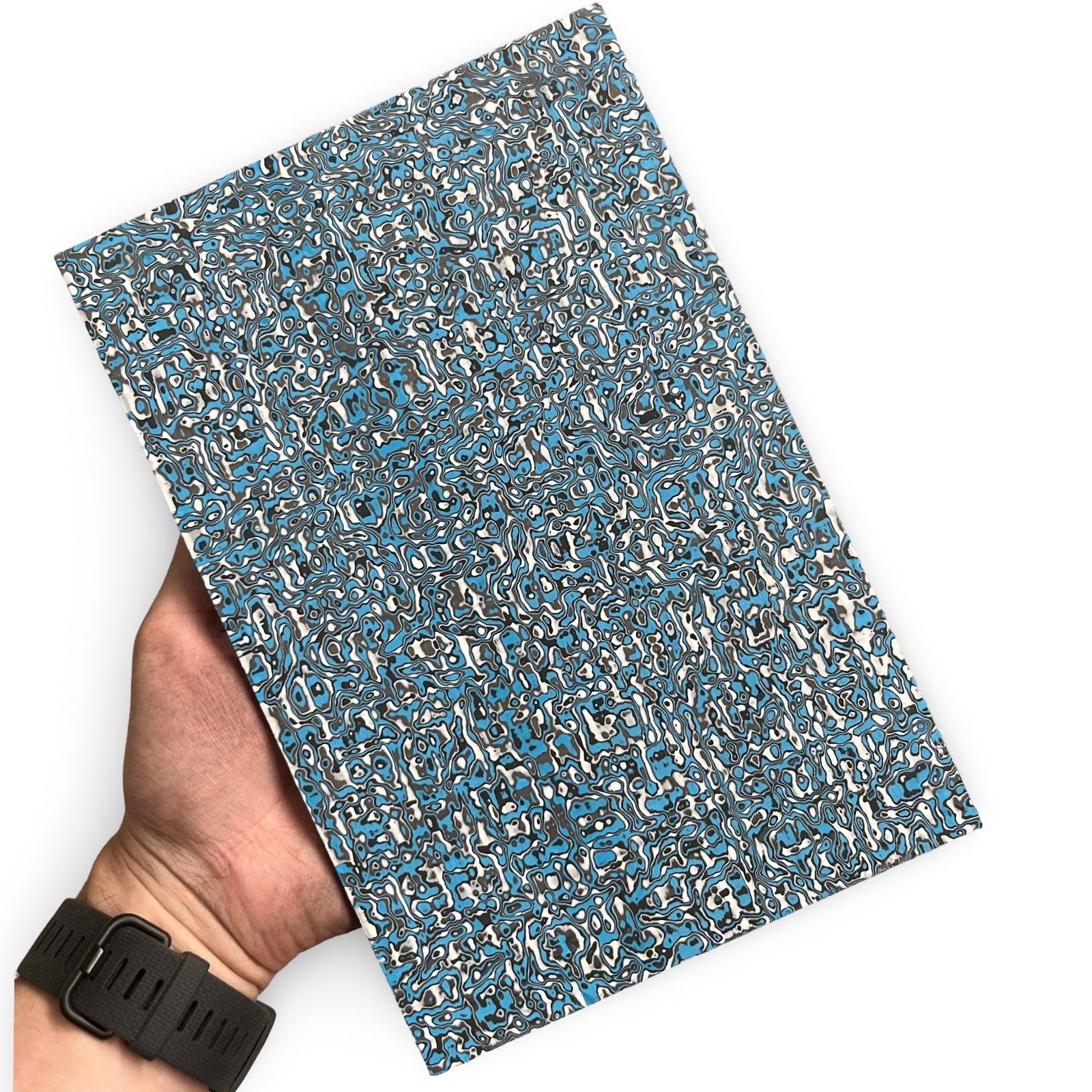 Damascus Carbon Fiber - Blue & White - 7 x 160 x 245mm