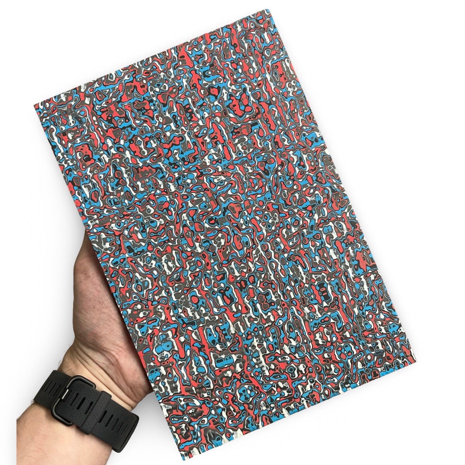 Damascus Carbon Fiber - Blue, White & Red - 7 x 160 x 245mm