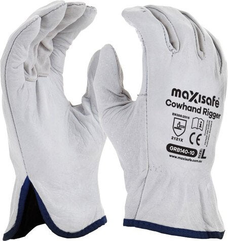 Maxisafe Natural Full-Grain Leather Rigger Gloves