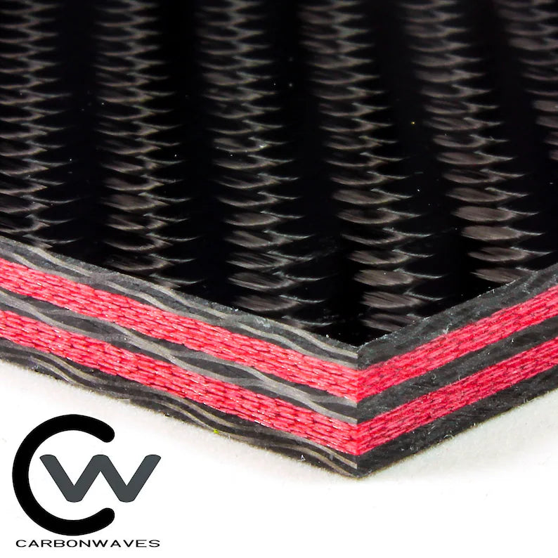 Red  Metallic Layer Carbon Fiber - CarbonWaves