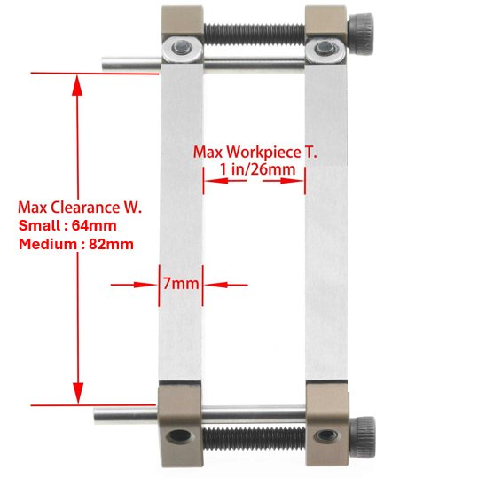 Mini Tungsten Carbide File Guides - Aluminium 64mm