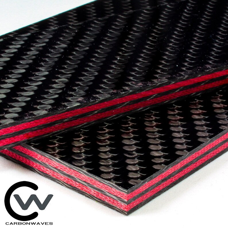 Red  Metallic Layer Carbon Fiber - CarbonWaves