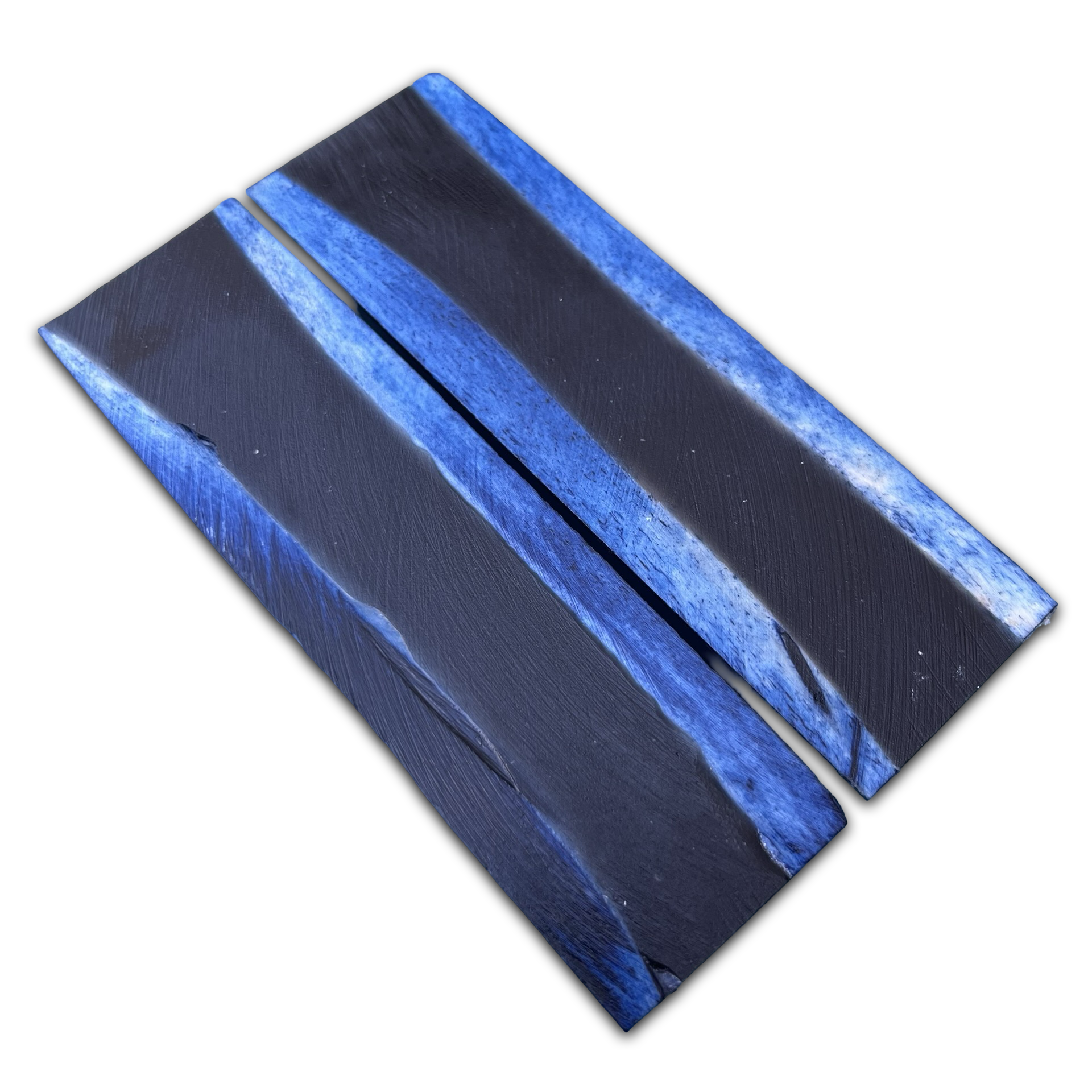 Stabilised Camel Bone Scales - Navy Blue (8x38x127mm)