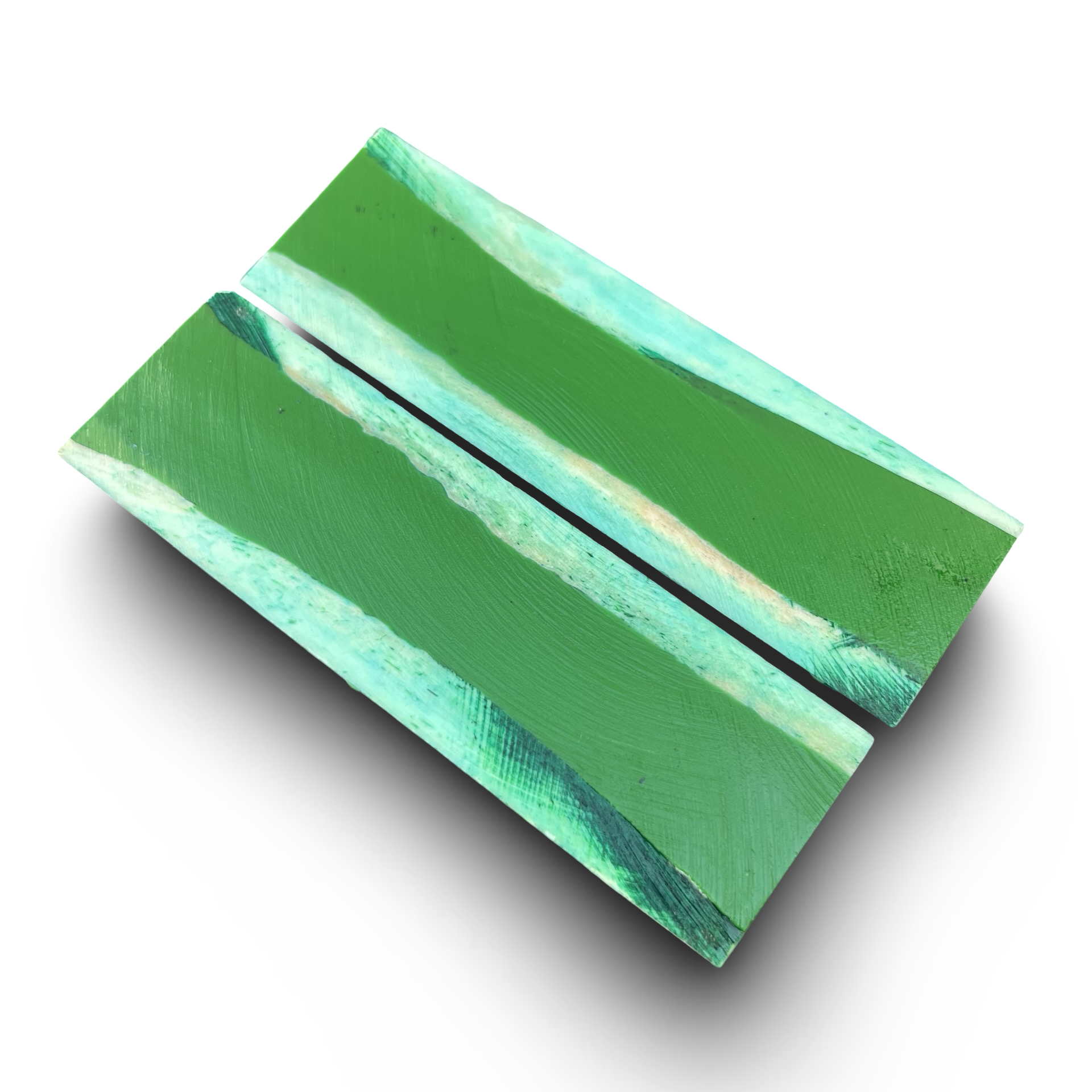 Stabilised Camel Bone Scales - Light Green (8x38x127mm)