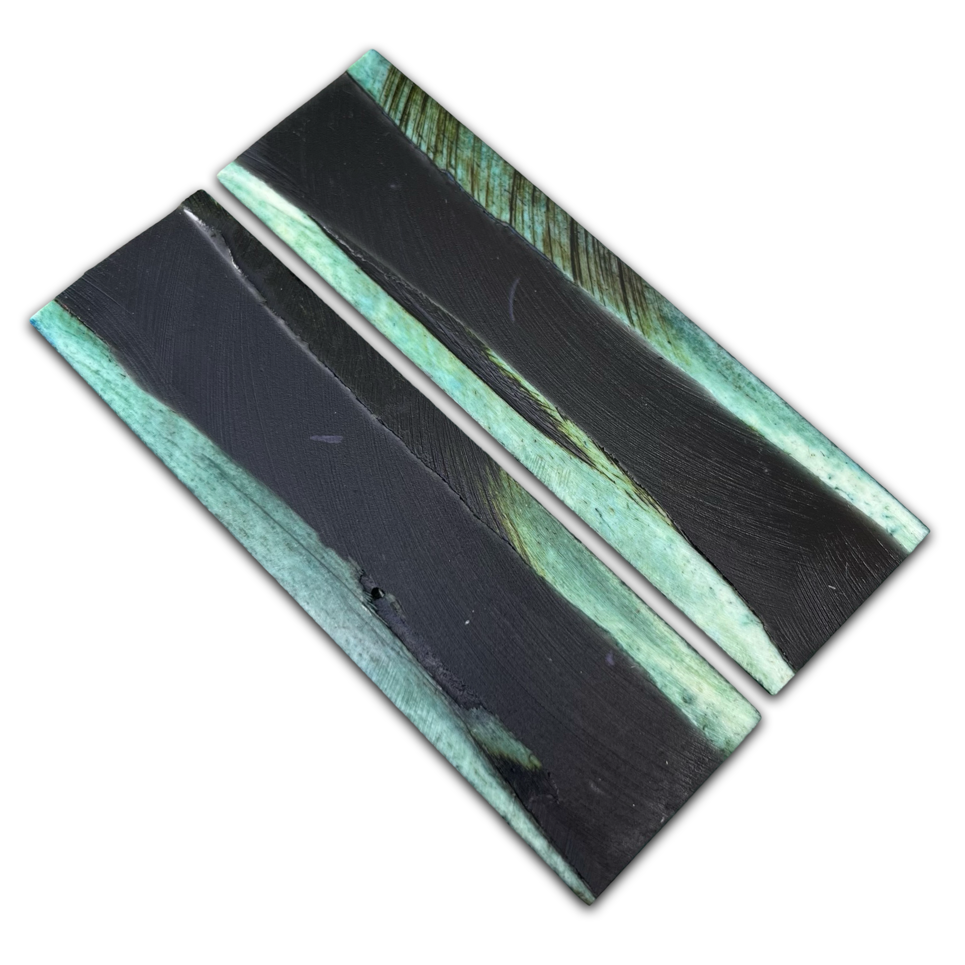 Stabilised Camel Bone Scales - Green (8x38x127mm)