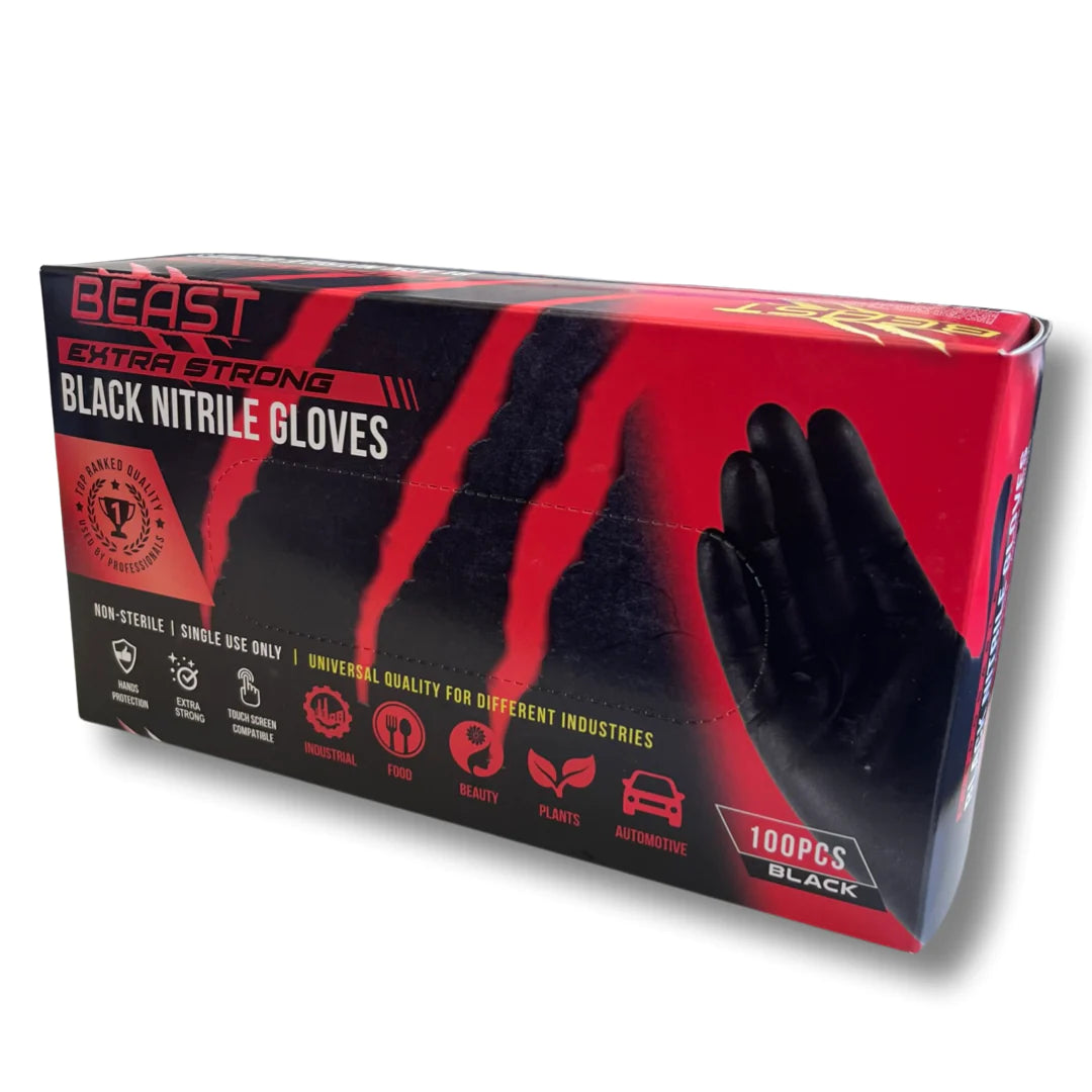 Heavy Duty Black Nitrile Disposable Gloves