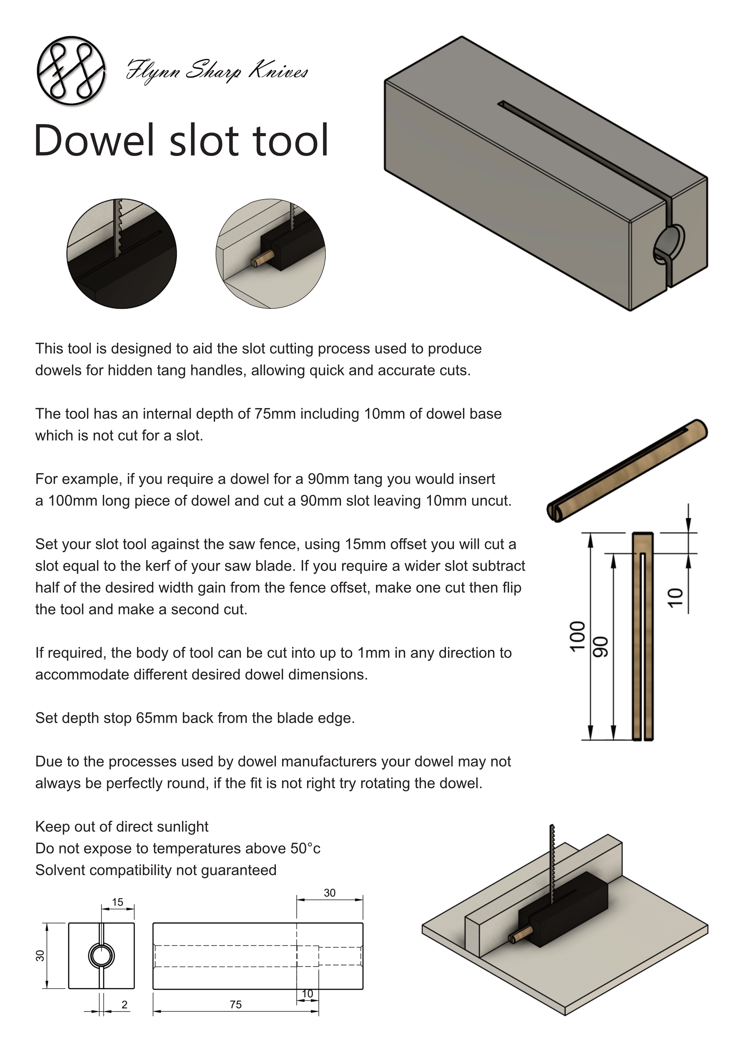 WA Handle Dowel Slot Cutting Jig