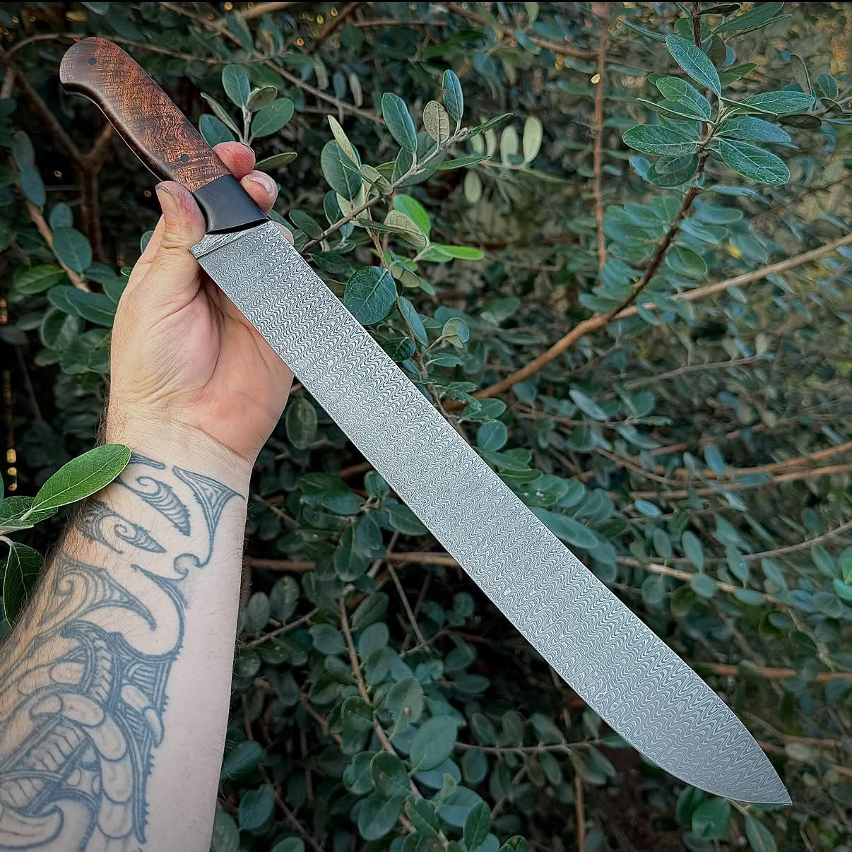 Hardened Stainless Steel Damascus Bar Ladder Pattern (3x50x500mm)
