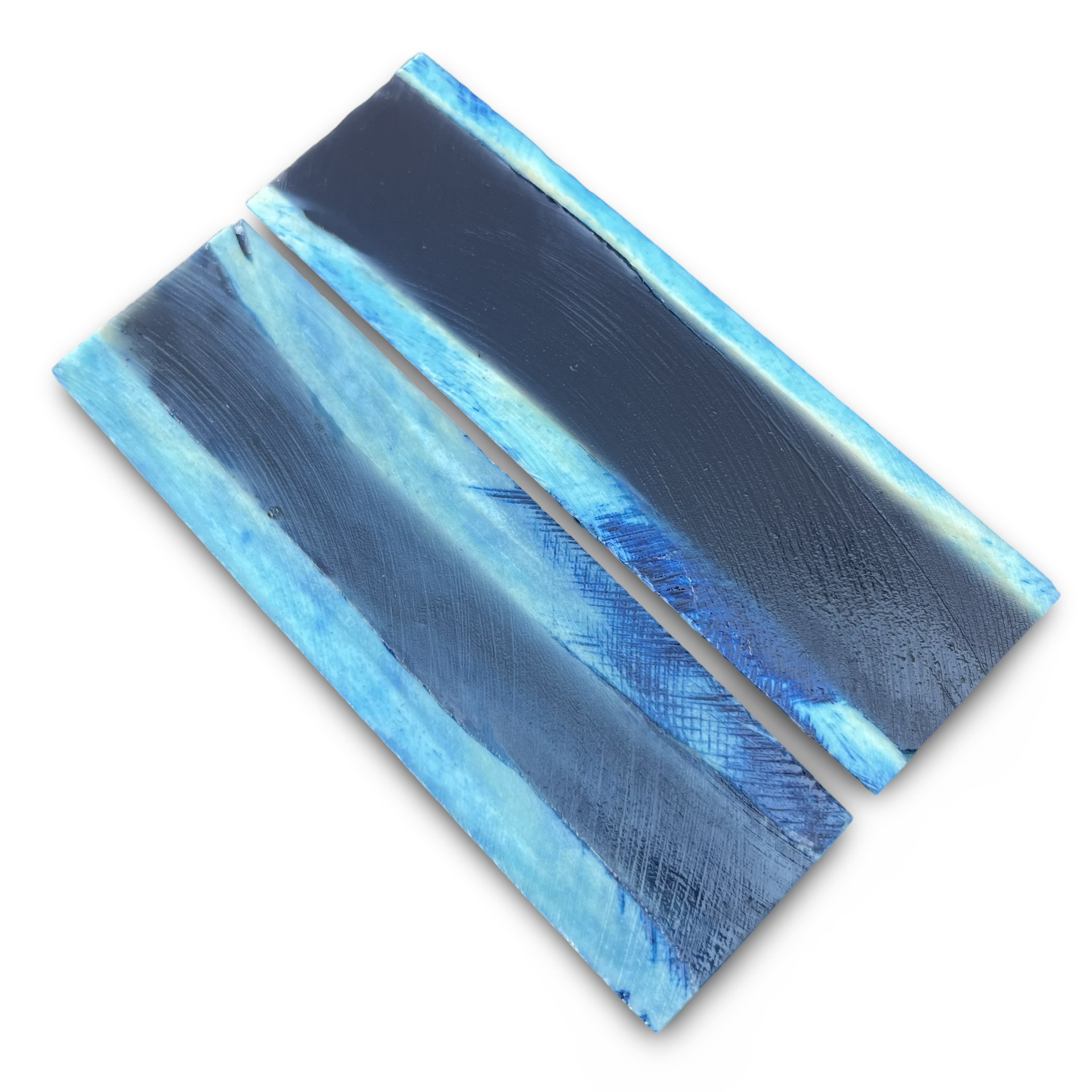 Stabilised Camel Bone Scales - Light Blue (8x38x127mm)