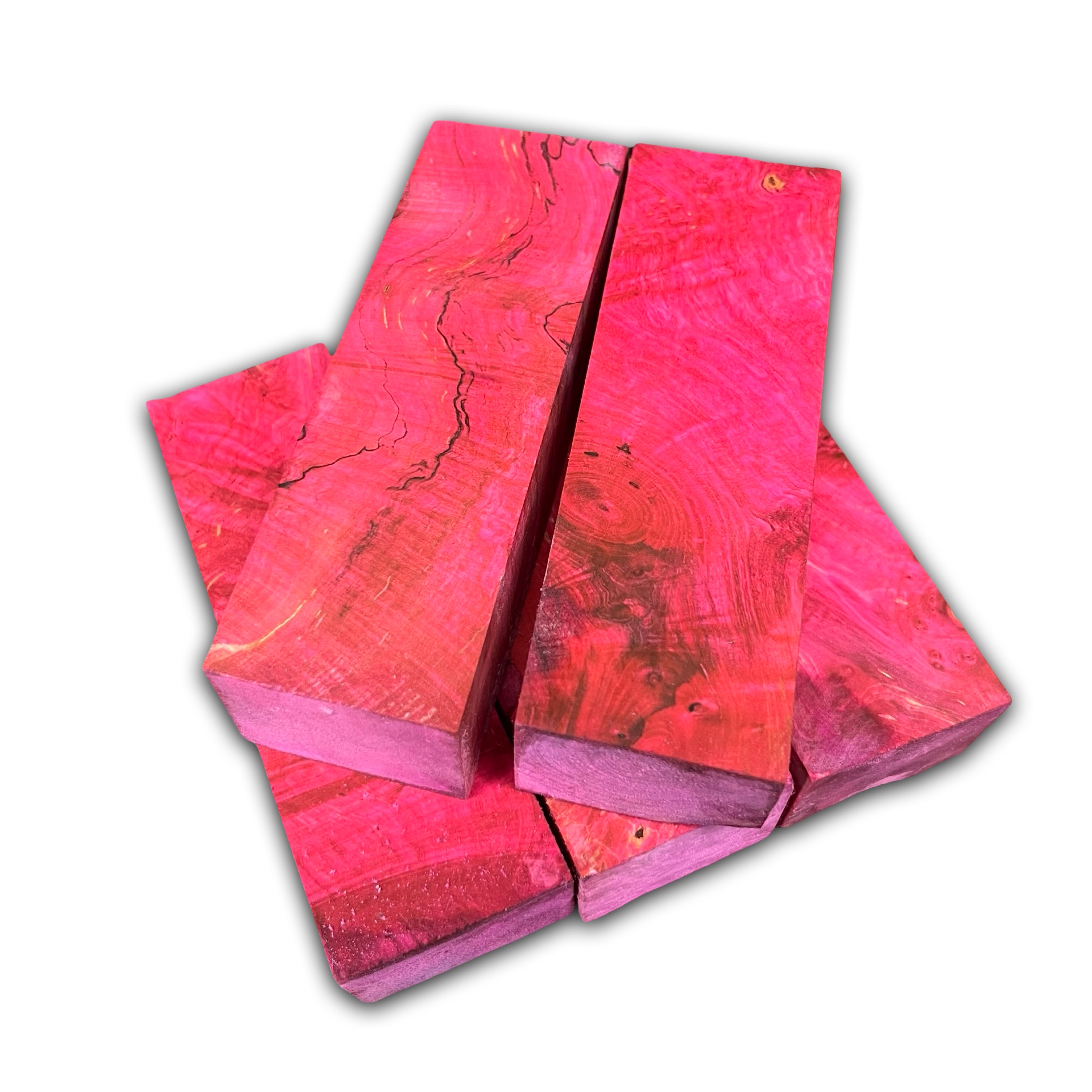 Hot Pink Stabilised Curly Maple (30x40x135mm)