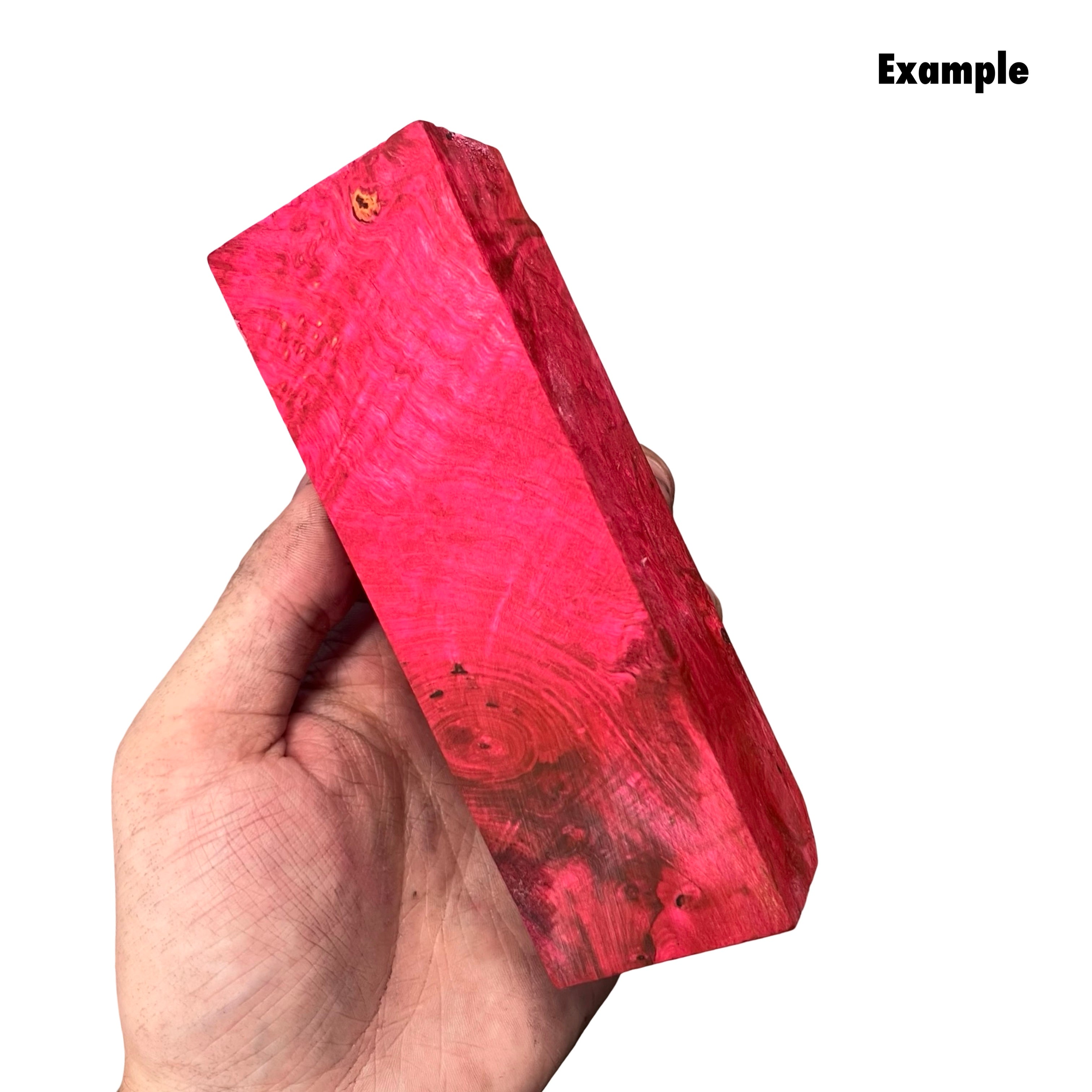 Hot Pink Stabilised Curly Maple (30x40x135mm)