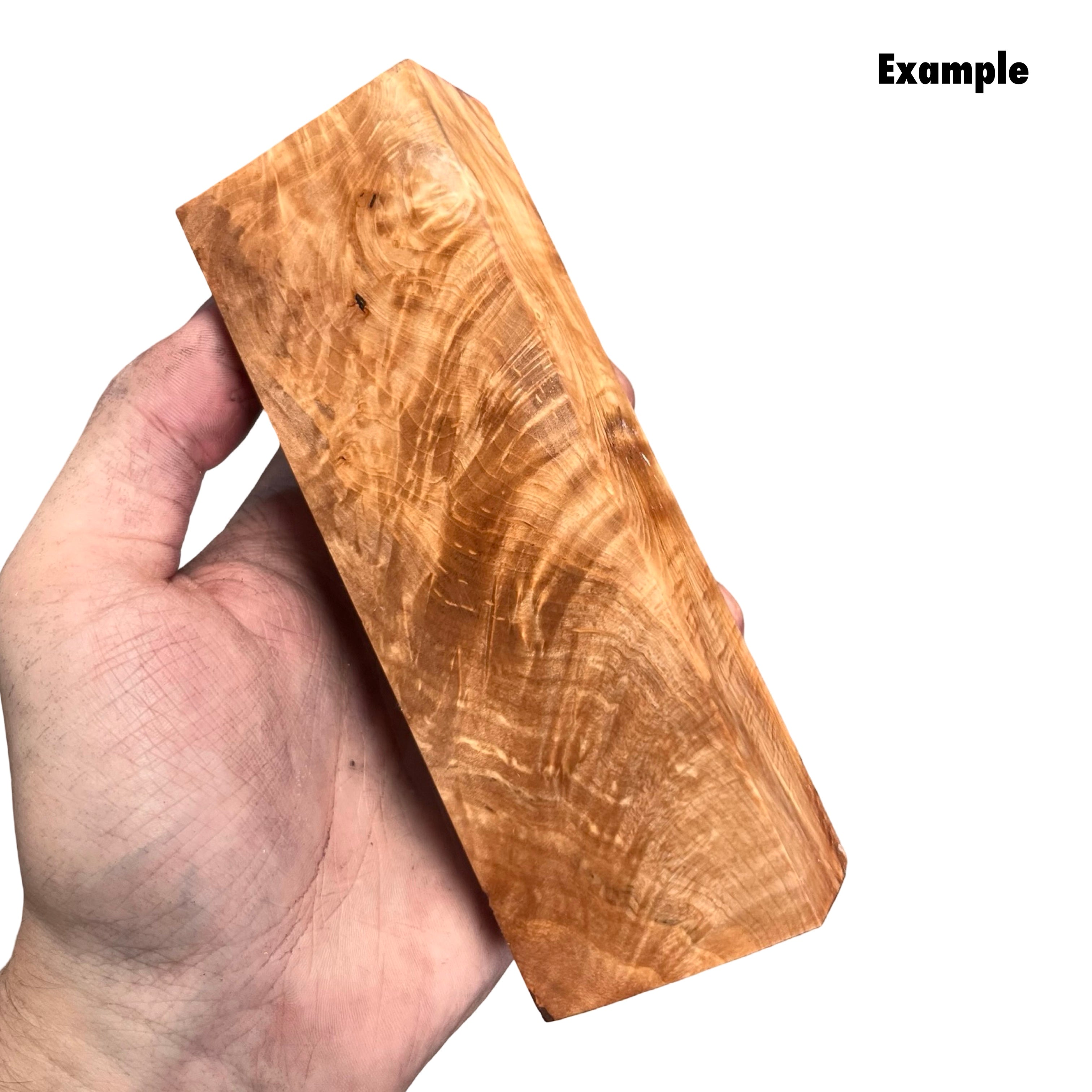 Natural Stabilised Curly Maple (30x40x135mm)