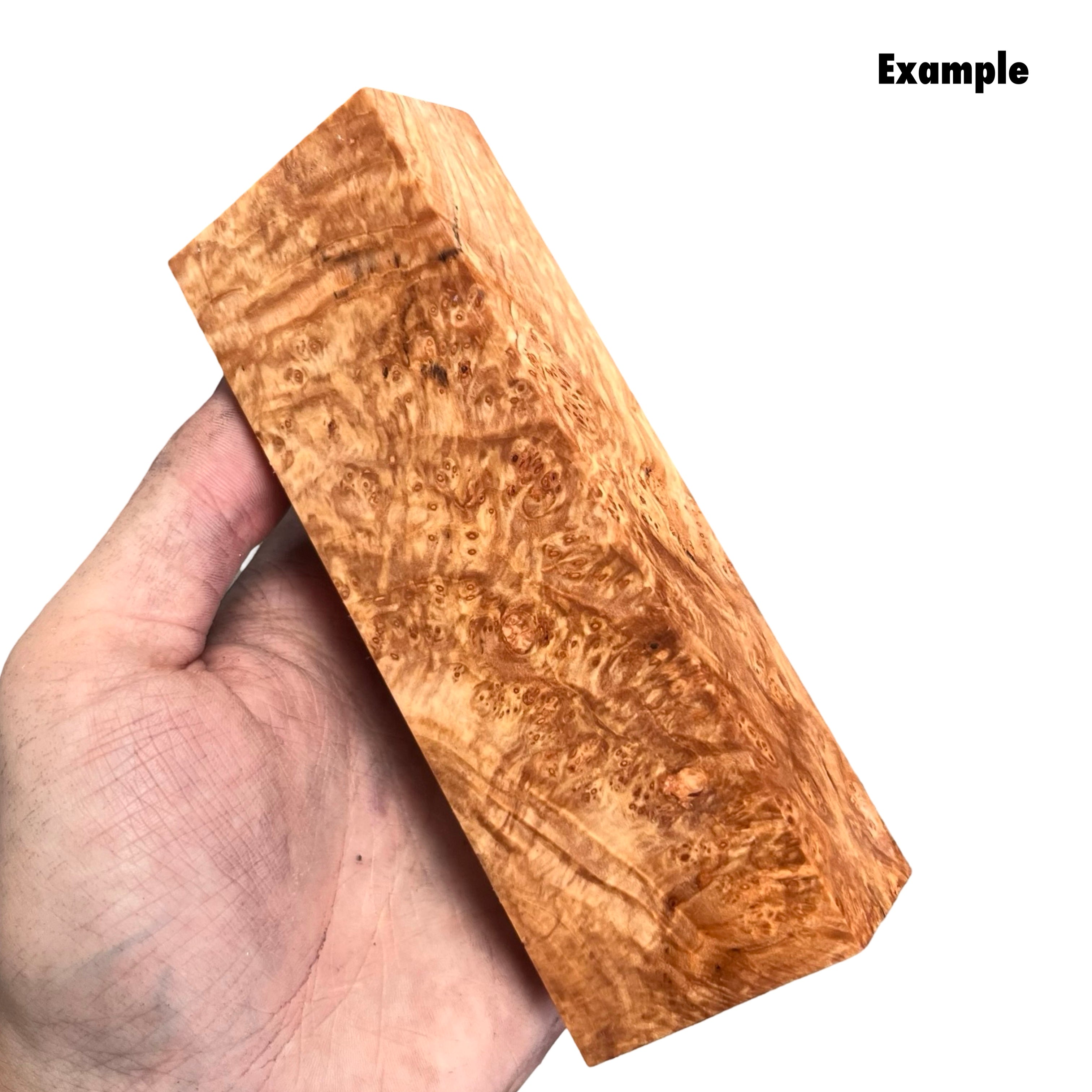 Natural Stabilised Maple Burl (30x40x135mm)