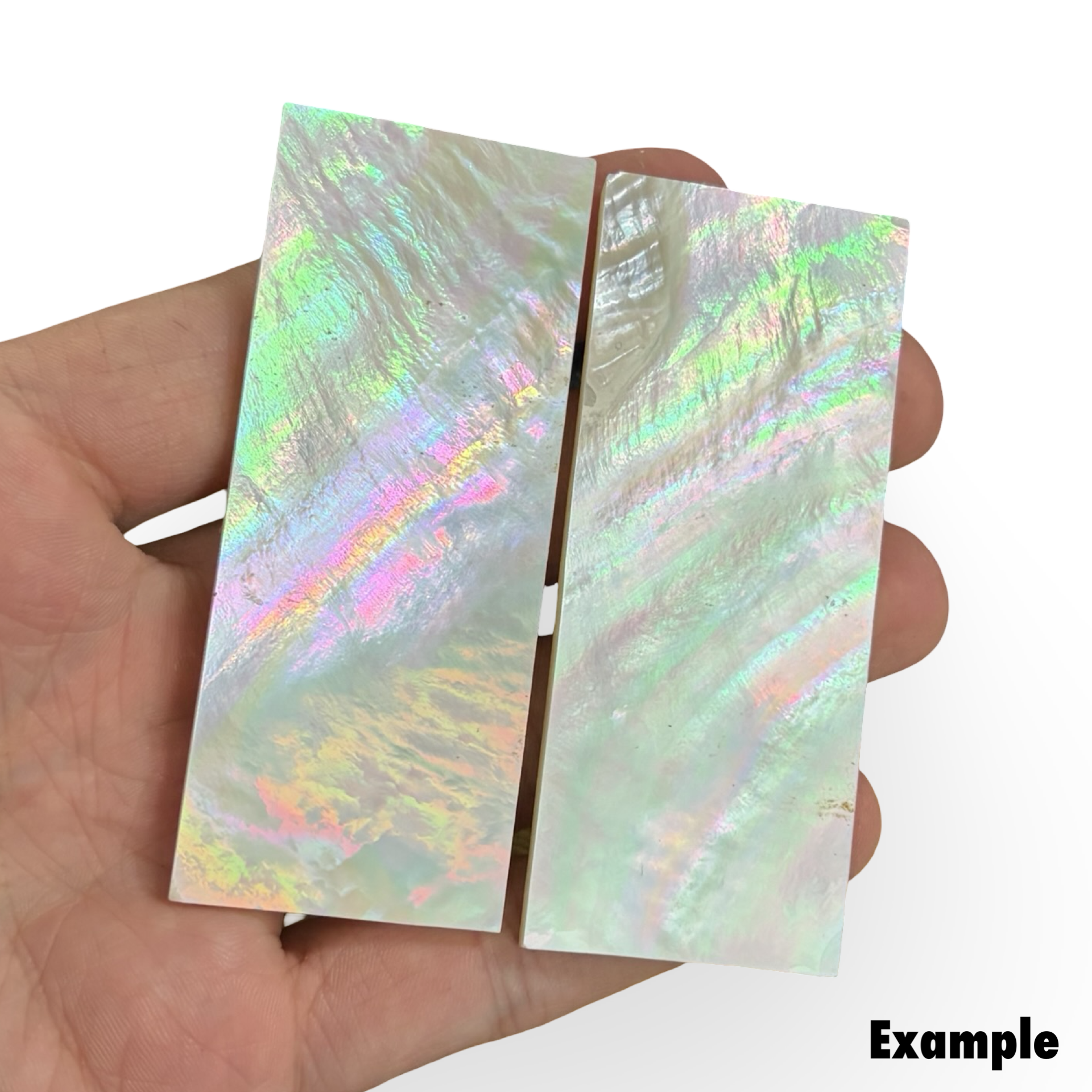 Genuine White Mother of Pearl Scales — 3 x 30 x 75mm