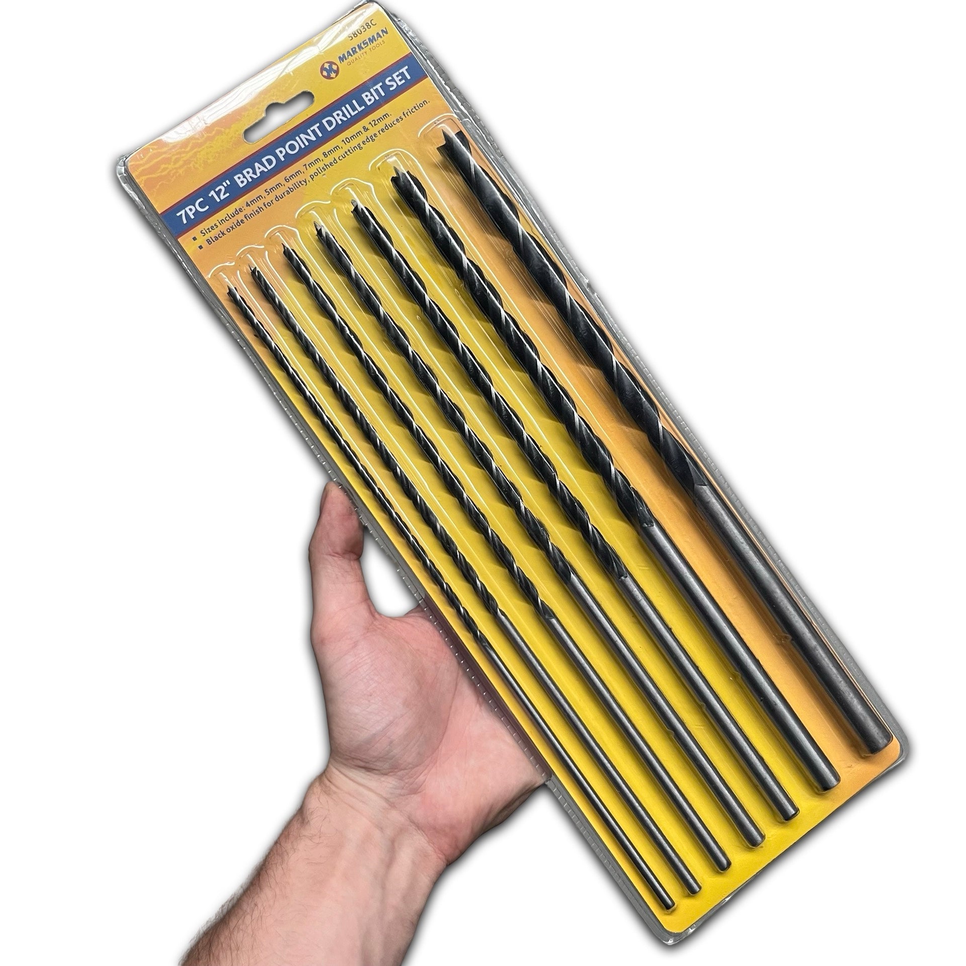 Extra Long 300mm Brad Point Drill Bit 7 Pcs Set