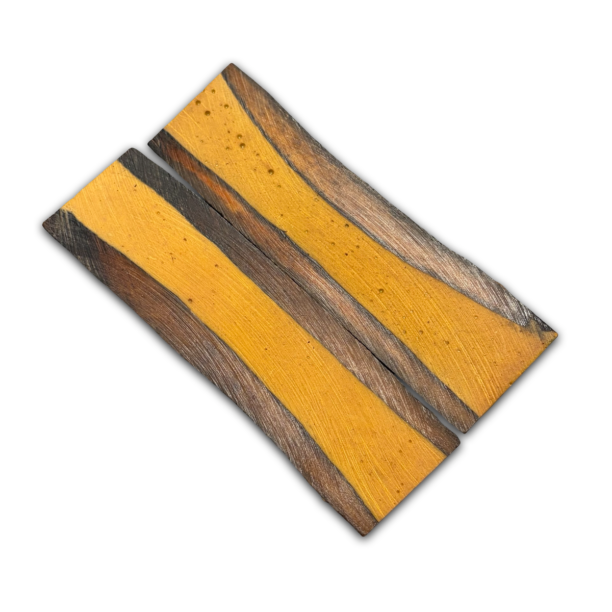Stabilised Camel Bone Scales - Amber stag jigged (8x38x127mm)