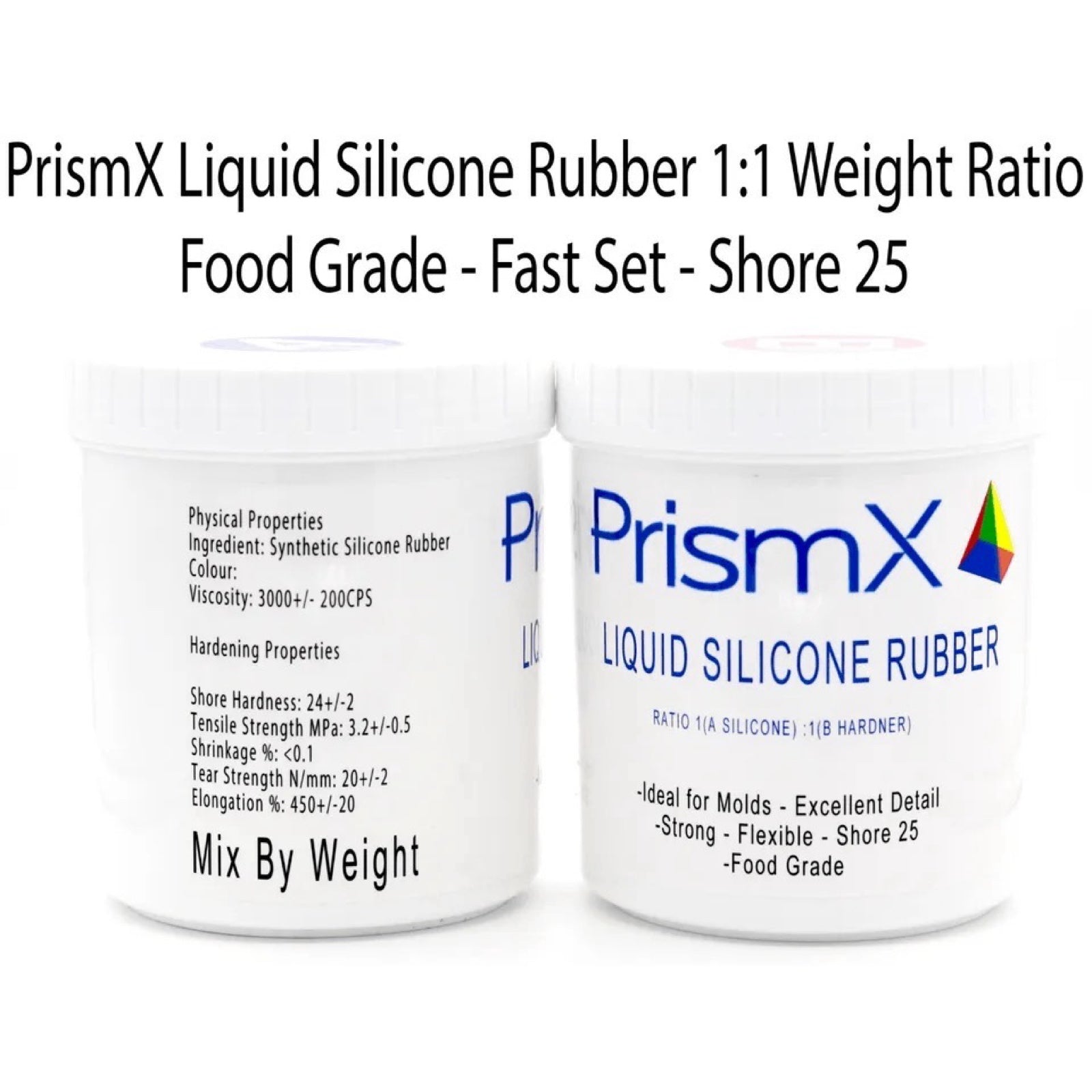 2kg PrismX Liquid Silicone Rubber Mould Making Kit - 1:1 Mix - Food Grade SH25