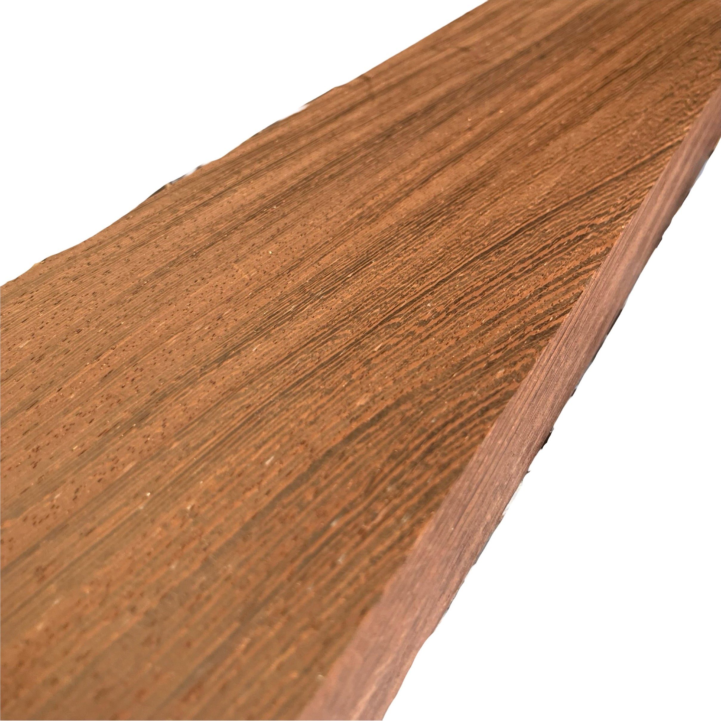 Wenge board with a rich brown finish on a white background