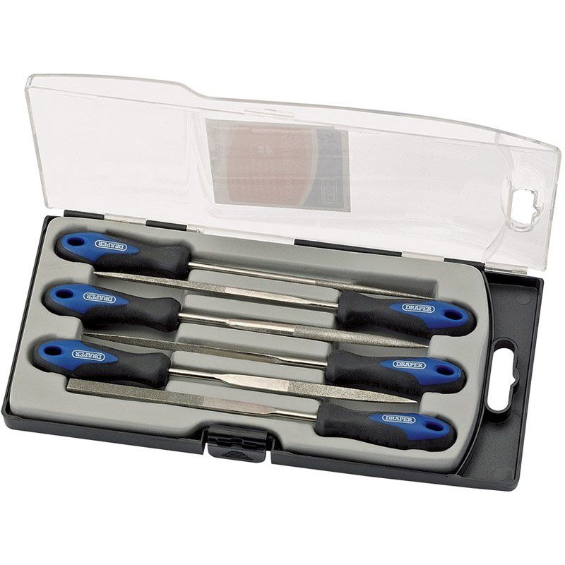 Draper Tools 150mm Soft Grip Diamond Needle File Set (6 Piece)