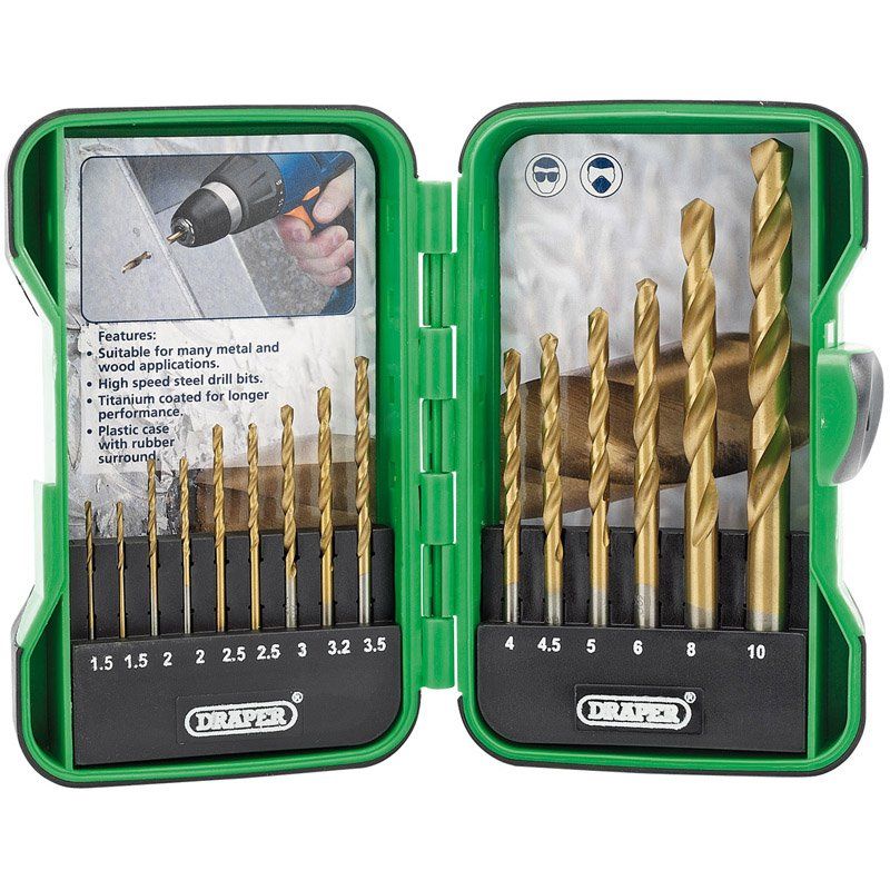 Draper Tools Metric Titanium Nitride Coated HSS Drill Bit Set (15 Piece)