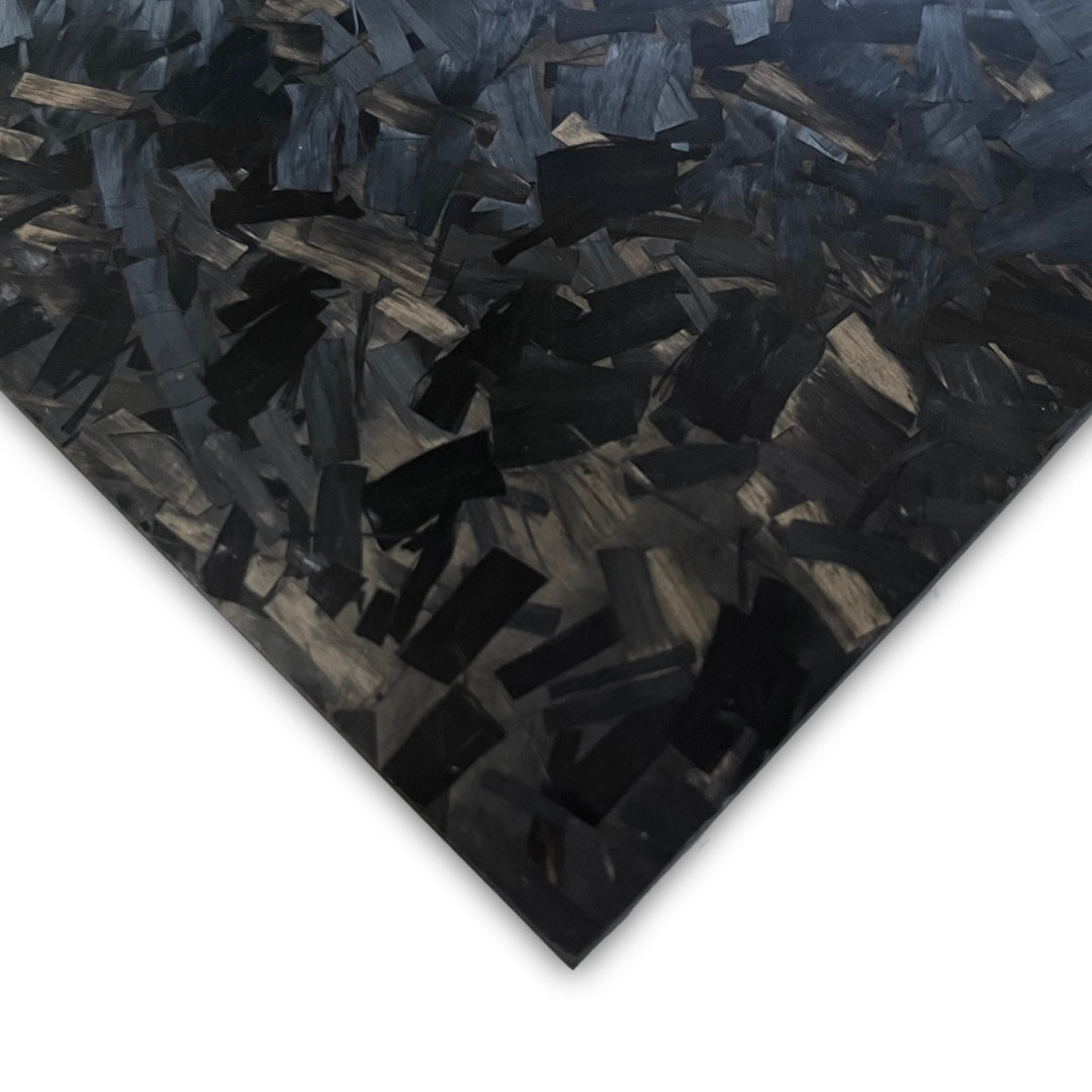 Shredded Carbon Fibre Sheet Marble Black (6 x 163 x 250mm)