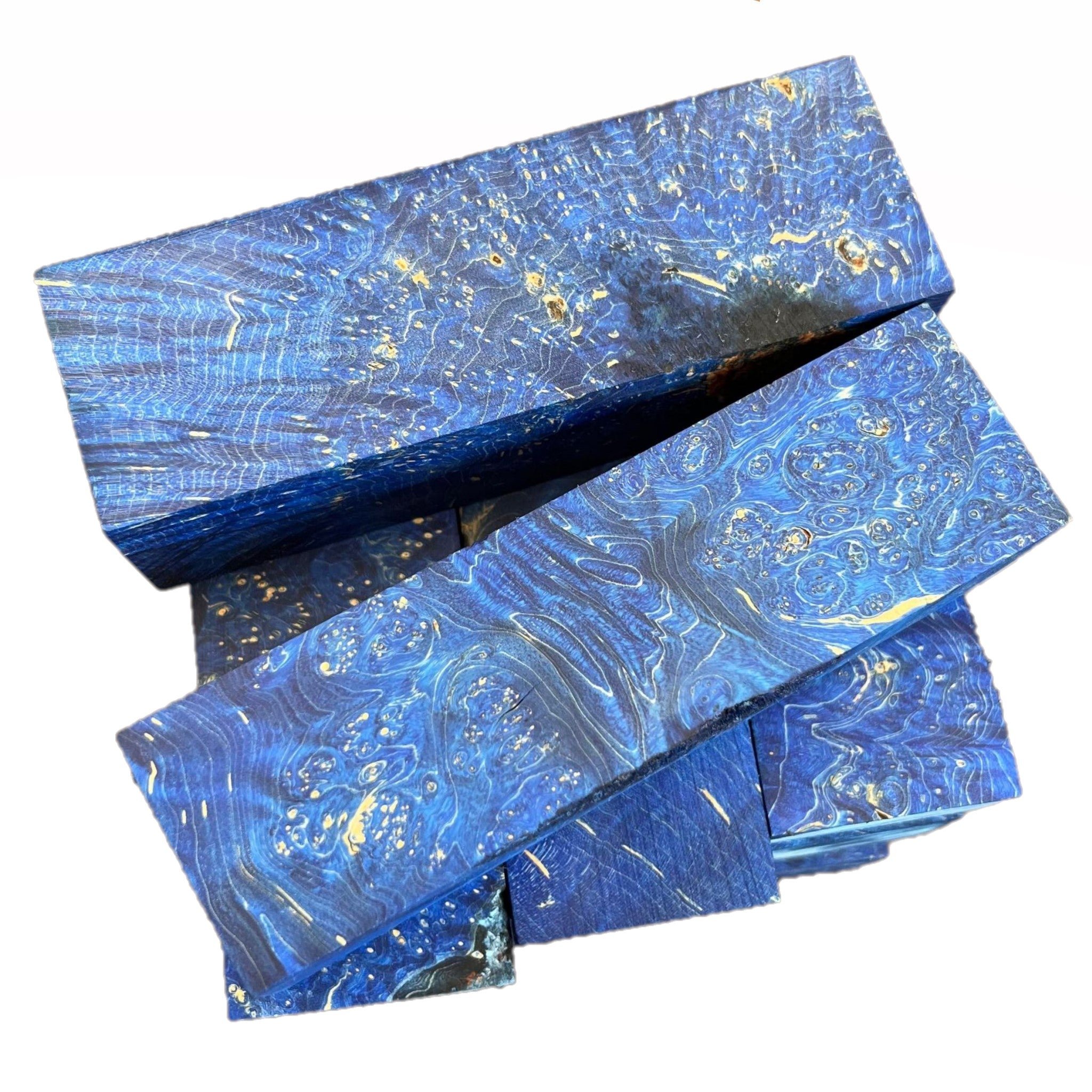 Blue Stabilised Maple Burl (30x40x135mm)